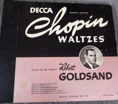Chopin Waltzes Piano Robert Goldsand 3 rel&#39;adieu cord set DECCA 185 Vals... - $20.00