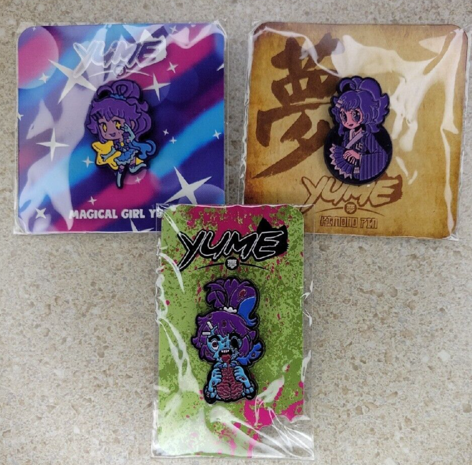 Yume Pins - Kimono, Magical Girl and Zombie - $27.72