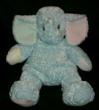 Baby Blue Pink Elephant Rattle Sassafrass Stuffed Animal Plush Toy First &amp; Main - £21.25 GBP