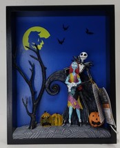 Disney Nightmare Before Christmas Jack &amp; Sally LIght Up Shadow Box, 9&quot; - $711.34 MXN