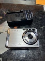 Sony Cyber-shot DSC-W80 7.2MP Digital Camera Silver w/ Battery &amp; Charger - £87.52 GBP