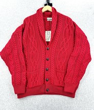 NWT Aran Crafts Knit Sweater Cowl Neck Cardigan Ireland Wool Fisherman S... - $88.11