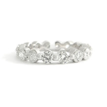 Authenticity Guarantee 
Round Diamond Bead Set Eternity Ring Wedding Band 14K... - £3,033.55 GBP
