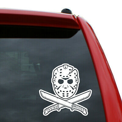 Jason Vorhees Crossed Machetes Vinyl Decal Sticker | 5" Tall