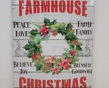FARMHOUSE CHRISTMAS Printed Wall Sign PEACE LOVE FAITH FAMILY JOY BLESSE... - £12.65 GBP