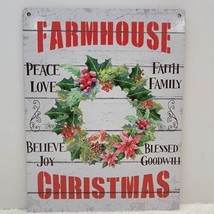 Farmhouse Christmas Printed Wall Sign Peace Love Faith Family Joy Blessed Decor - £12.64 GBP