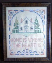 Vintage Antique Framed Old Needlework Needlepoint Sampler Home Sweet Hom... - $44.20