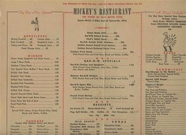 Mickey&#39;s Restaurant Menus Kentucky Fried Chicken &amp; 2 Ad Cards Zanesville OH 1950 - £72.52 GBP