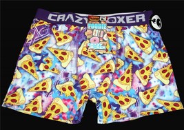 Crazy Boxer Pepperoni Pizza Slices Bright Purple Blue Yellow Mens Boxers... - $291.06 MXN