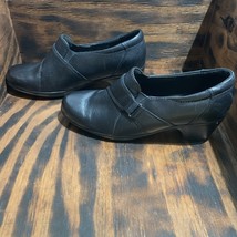 Clarks Bendables Shoes Shooties Womens Size 9M Black Leather Slip-Ons Lo... - $23.28