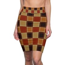 Womens Skirts, Brown Checker Board Style Pencil Skirt - £23.58 GBP
