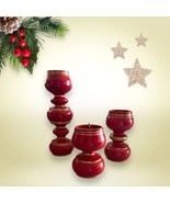 Erzgebirge German Candle Holder Set of Three German Handmade Christmas T... - £29.51 GBP