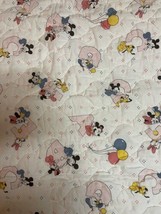 Vintage Disney  Baby Mickey And Friends ABCs Balloons Crib Quilted Blanket - £39.33 GBP