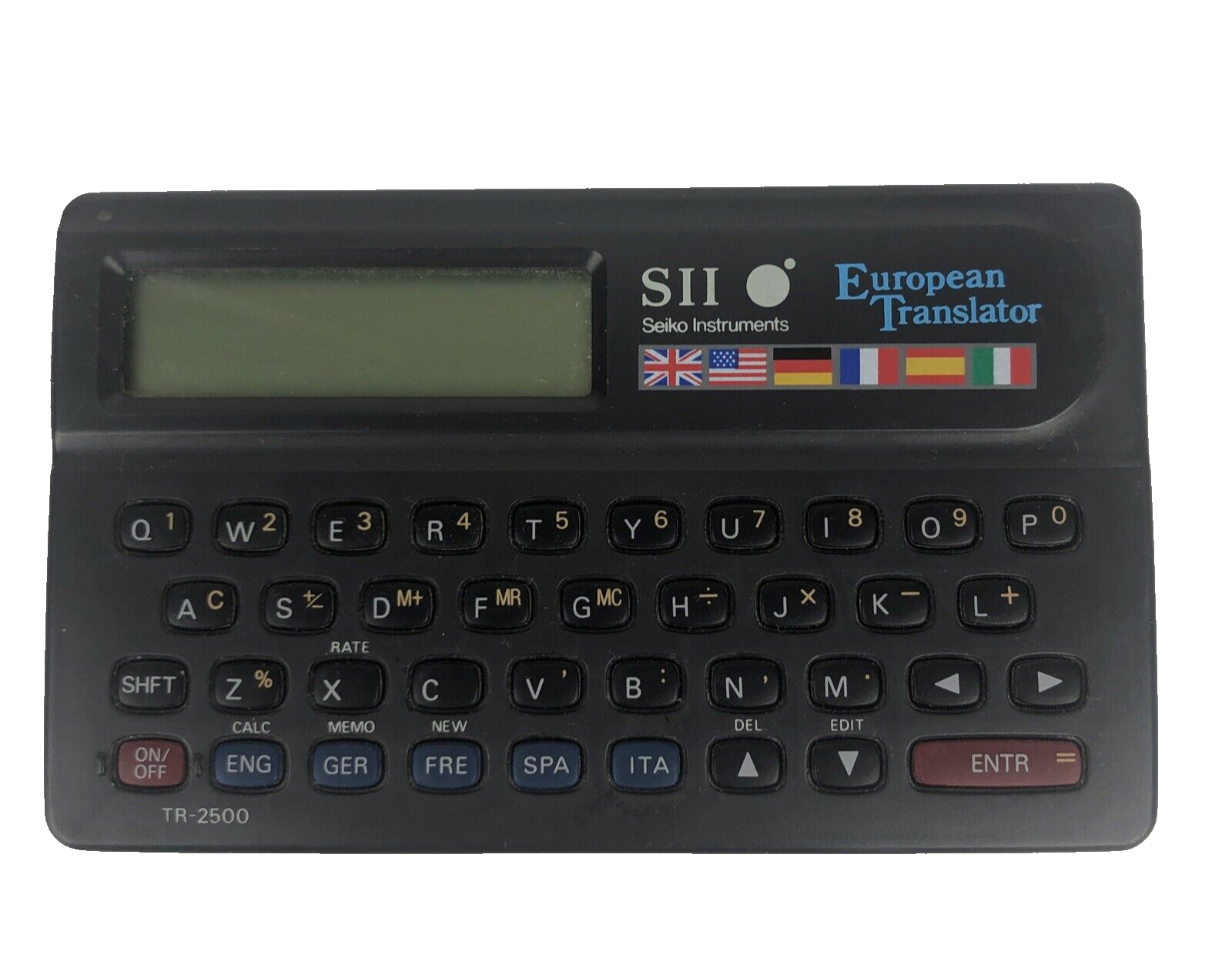Seiko European Translator SII TR-2500 Spanish German French Italian English - $9.35