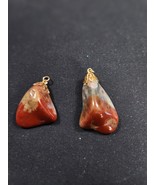 Vintage Lot of 2 Polished Stone Pendants  Estate Sale Find - $32.60 CAD
