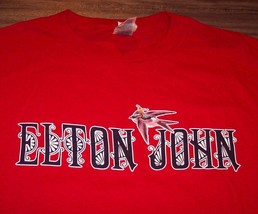 Elton John 2008 Rocket Man World Tour T-Shirt Red Mens Large - £19.32 GBP