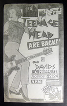 Canada Punk Teenage Head David&#39;s 1977 Concert Poster - £78.84 GBP