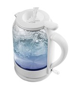 OVENTE 1.5L Electric Glass Kettle - Borosilicate Hot Water Boiler - Whit... - £36.22 GBP