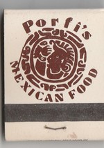 Vintage Strike on Matchbook   Porfi&#39;s Mexican Restaurant   Lodi, Ca - $150.60 MXN