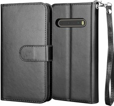 LG V60 ThinQ 5G Wallet Leather Case Magnetic Phone Cover &amp; Lanyard 9 Card Slots - £41.62 GBP