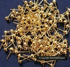 144 Pcs dangle post earring findings no clutches gold plated earrings FPE120 - £4.60 GBP