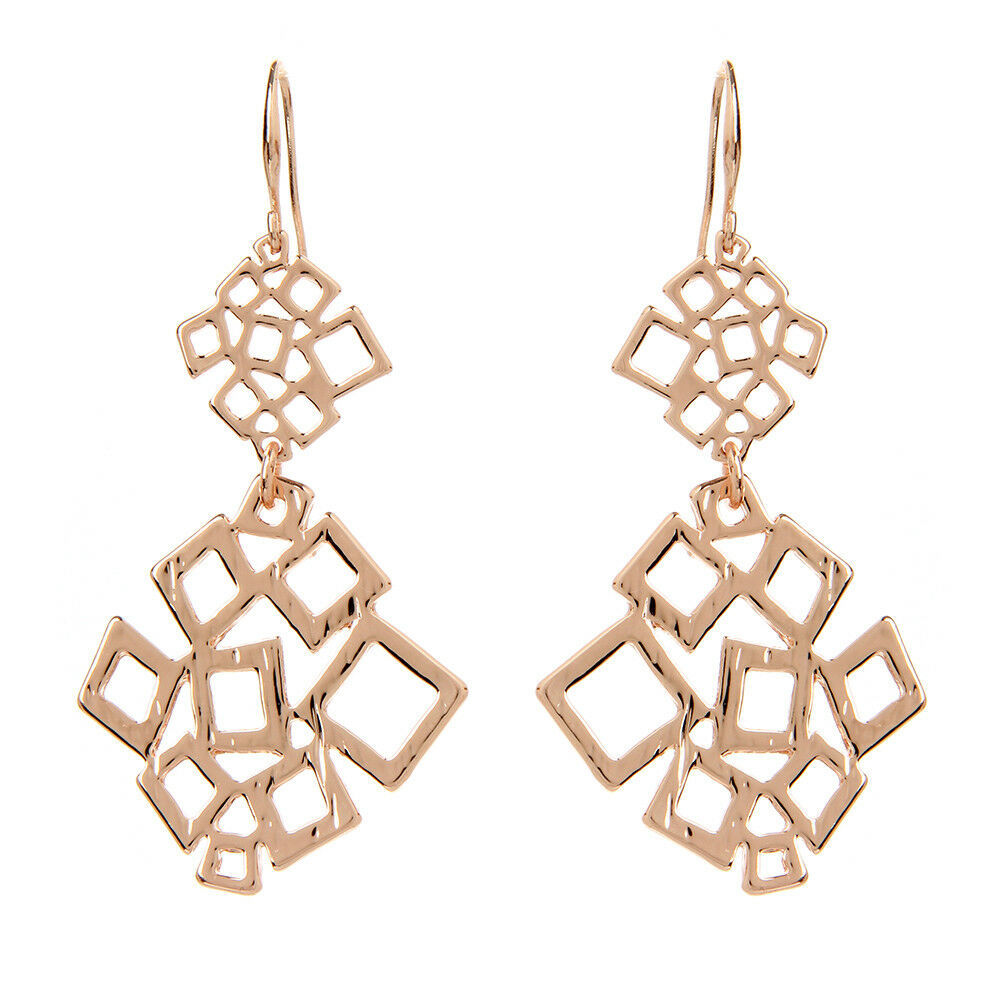 Amrita Singh Rose Gold Gramercy Geometric Drop Dangle Earrings ERC 256 NWT  - £23.29 GBP