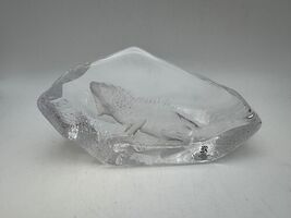 Mats Jonasson Sweden Crystal 6 3/4" Iguana Lizard Art Glass Sculpture - $59.99