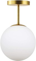 Mid Century Modern Globe Semi Flush Mount Ceiling Light Fixture, Bulb Incl - $51.93