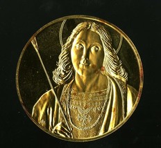 St Sebastian Gold Electroplated On Sterling Silver Medal From The Franklin Mint - £39.18 GBP