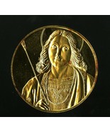 ST SEBASTIAN GOLD ELECTROPLATED ON STERLING SILVER MEDAL FROM THE FRANKL... - $68.16 CAD