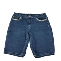 Earl Jean Womens Embellished Denim Bermuda Shorts Size 12 - £14.26 GBP