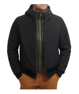 Mens Jacket Winter Dockers Black Hooded Softshell Bomber Weather Resist ... - £65.89 GBP