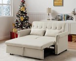 Velvet Sofa W/Pull Out Bed, Convertible Couch With Adjustable Backrest, ... - £617.81 GBP