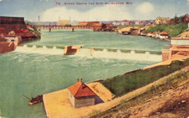 Milwaukee Wisconsin~Scene Above The Dam~M L Annenberg Postcard - £8.82 GBP