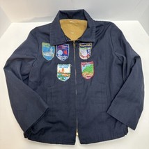 1960&#39;s Young Man&#39;s Childs Coat Jacket with Travel Patches New York - £31.93 GBP