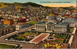 Vtg Postcard California Civic Center, City Hall, Public Library, San Francisco - £4.85 GBP
