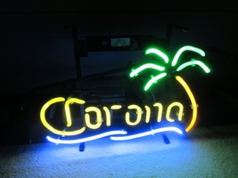 Corona Palm Tree Seaside Neon Sign 16&quot;x14&quot; - £110.76 GBP