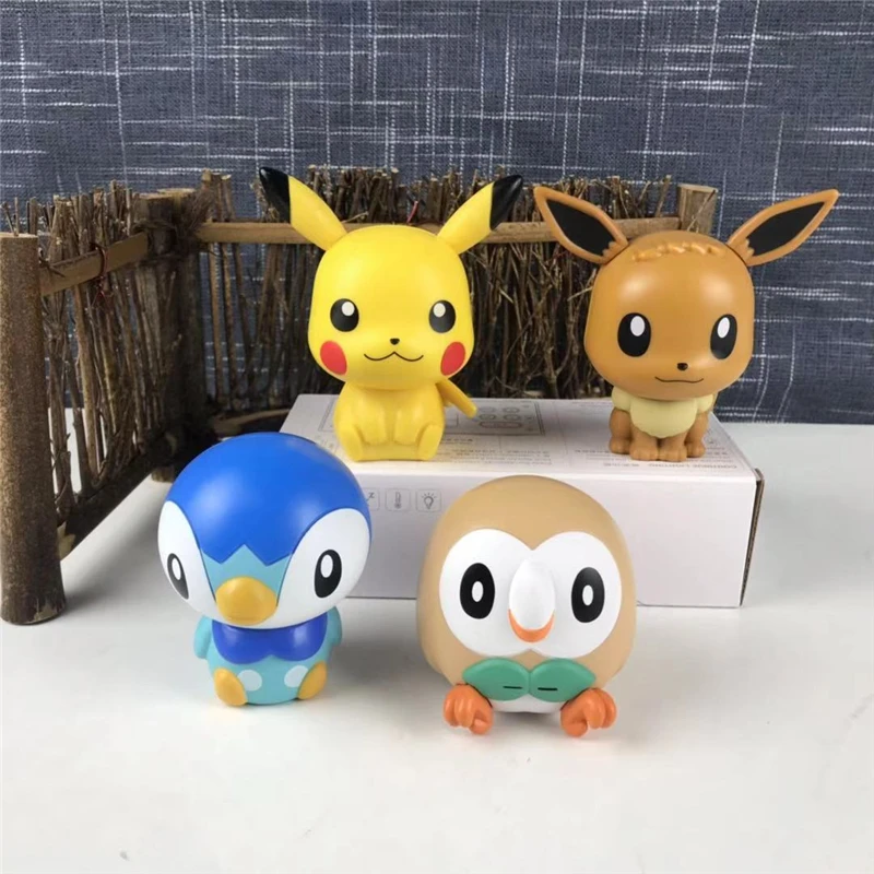 Pokemon Gashapon Toys Pikachu Eevee Rowlet Piplup Assembled Action Figur... - $39.37