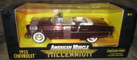 #32235 Ertl American Muscle Millennium 1955 Chevrolet,Orange Chrome 1/18 Scale D - £49.09 GBP