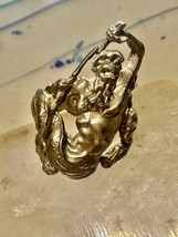 Poseidon Neptune Triton sea god ocean Trident ring size 10 sterling silver women - £125.03 GBP