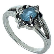 sterling silver blue topaz ring size 5.5 - £36.14 GBP