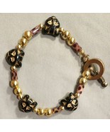 Tiger Eye and Black Onyx with Gold Beads Little Girls Bracelet 6in. Read... - $13.76