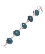 Green Aventurine Oval Gemstone 925 Silver Overlay Handmade Statement Bra... - $16.95