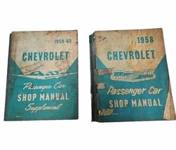 1958 Chevrolet Passenger Car Manual Shop Service Repair Book Set Origina... - $49.45