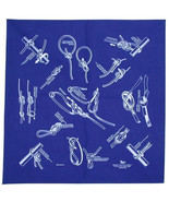Printed Image Knots Bandanna 22&quot; x 22&quot; Royal Blue Rope Knot Tying Tips H... - €9,94 EUR