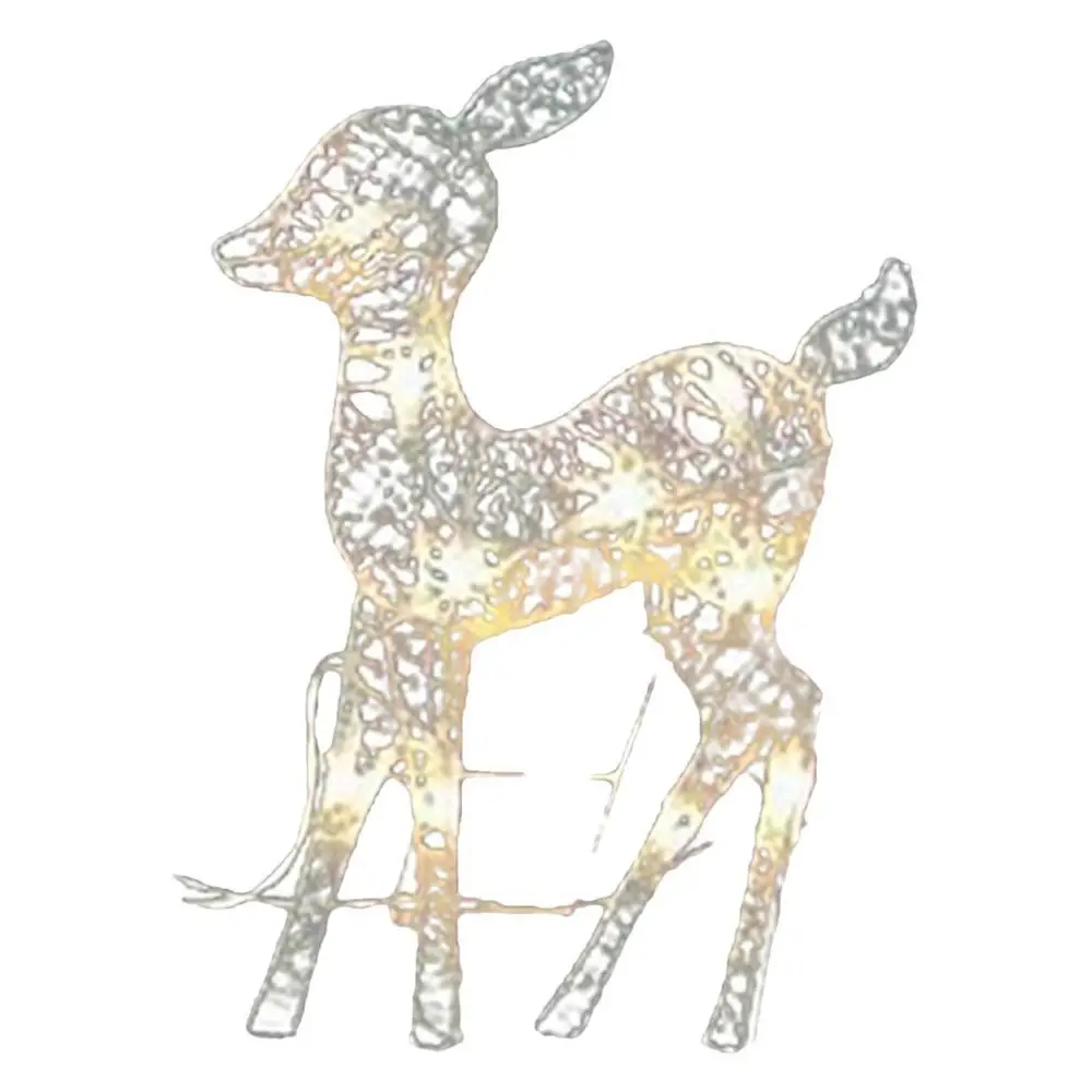 Christmas Home Outdoor Yard Ornament Decor Elk  Solar Light Up Decoration for Ga - £66.81 GBP