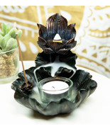 Ebros Zen Lotus Flower Incense Cone &amp; Stick Burner Candle Holder Figurine - $36.75 CAD
