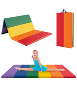 PU Leather Tri-Folding Gymnastics Tumbling Mat with Carrying Handles for... - $151.99