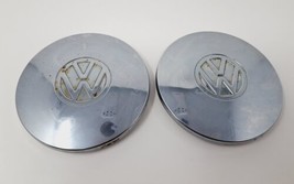 Volkswagen 6&quot; Center Caps (2) Hubcaps Super Beetle Wheel Dog Dish Chrome 1970s - £12.69 GBP