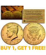 2022-D 24K GOLD Gilded JFK Kennedy Half Dollar Coin (D Mint) BUY 1 GET 1... - £9.71 GBP
